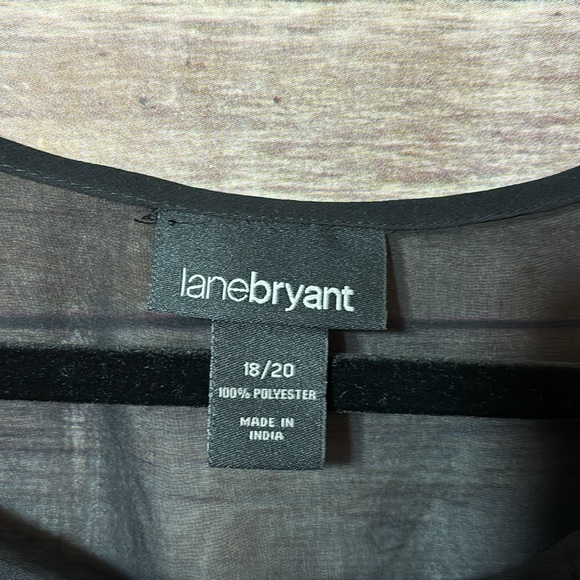 LANE Bryant Beaded Sequin Sheer Blouse Black Plus Size 18/20  B0 - Picture 6 of 7